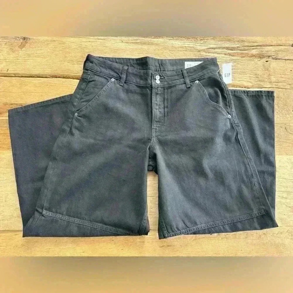 NWT Gap Mid Rise UltraSoft Baggy Wide Leg Jeans~ Black ~ 12 /31 - Picture 7 of 12